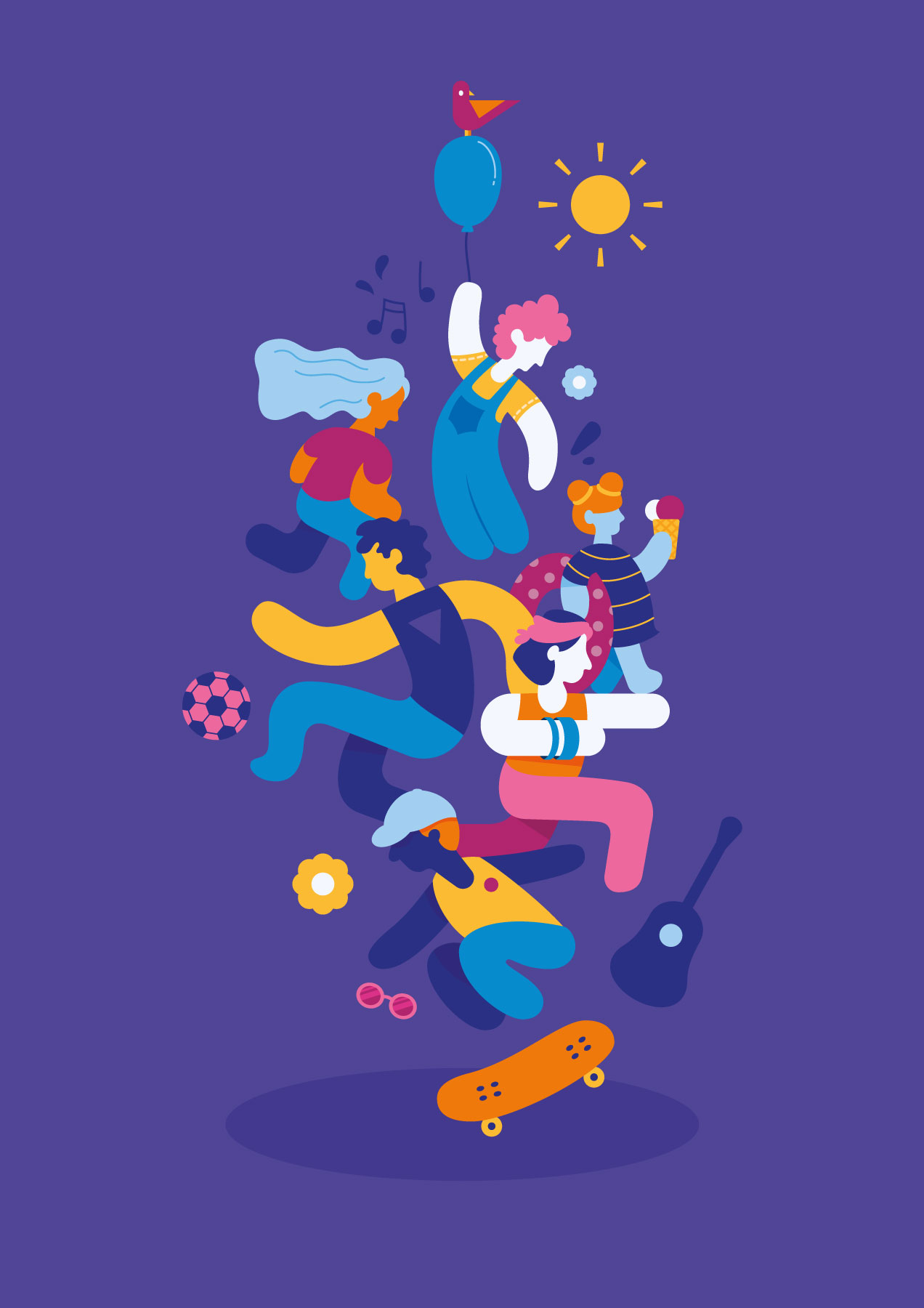 Illustration réalisée pour la Semaine d'Activité Jeunesse pour l'Office des Sports de la ville de Morges
